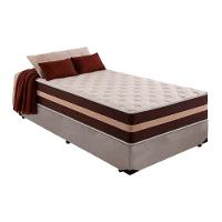 Cama Box Solteiro 88 Suede Cinza Com Colchão Little Angel Mola Superlastic 62x88x188cm - 1