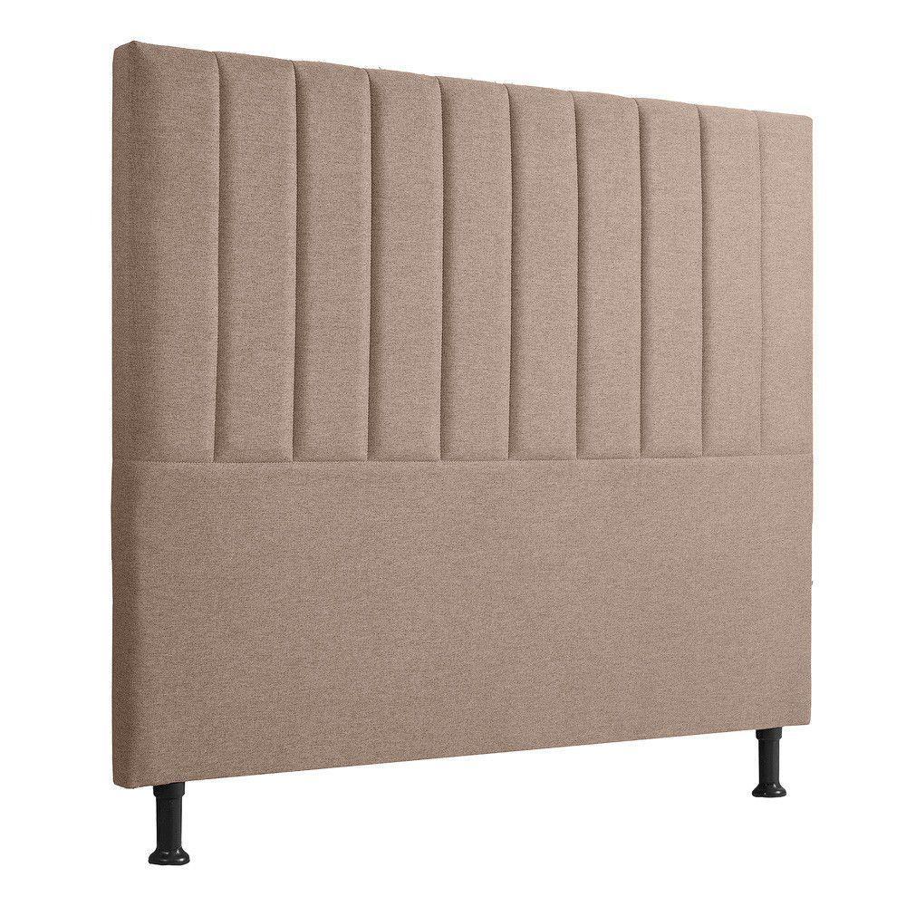 Cabeceira Estofada Bella Casal 140cm Linho Cinza - Shop Linho Creme - 1