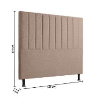 Cabeceira Estofada Bella Casal 140cm Linho Cinza - Shop Linho Creme - 3