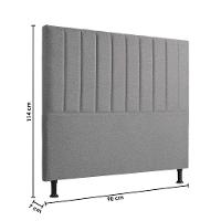 Cabeceira Estofada Bella Solteiro 90cm Linho Cinza - Shop Linho Cinza - 3