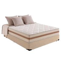 Cama Box Casal 138 Suede Bege Com Colchão Pillow Angel Molas Ensacadas 62x138x188 - 1