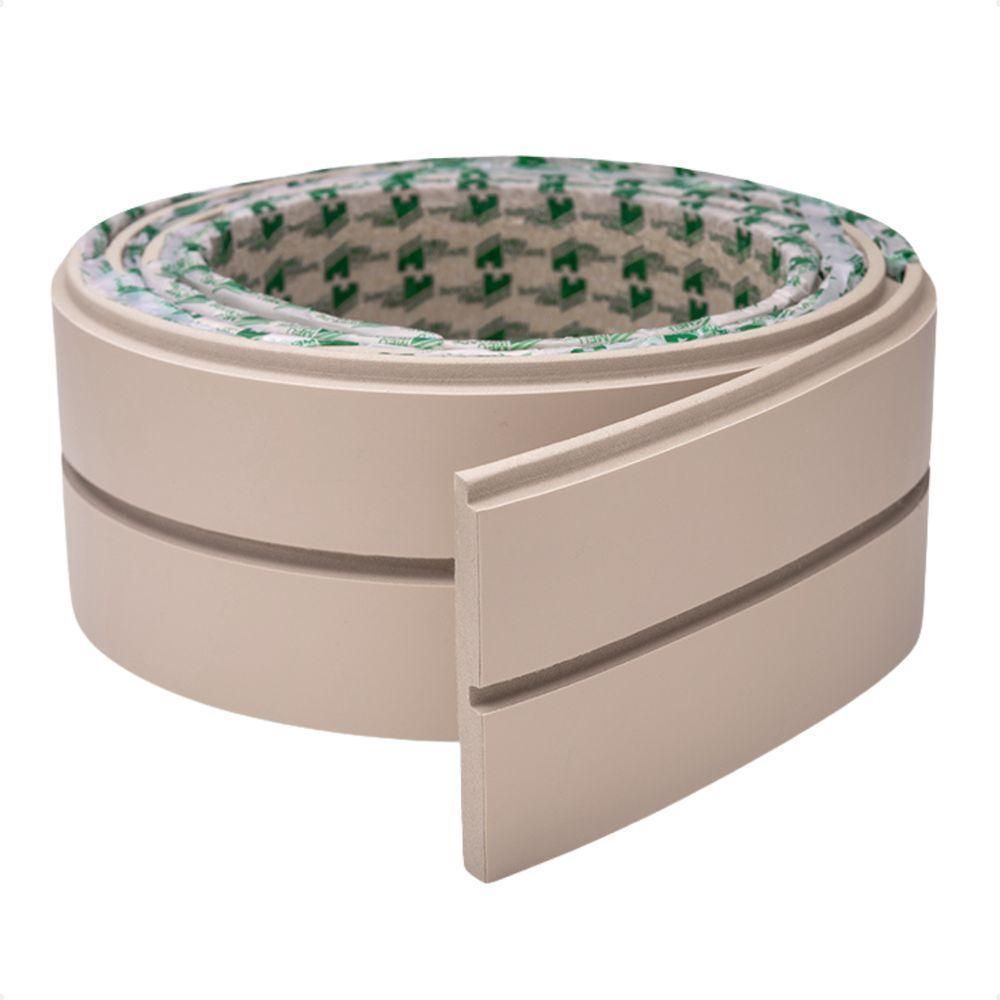 Painel Ripado De Eva Laminado Autocolante Flexível Rolo 10mt Linha Play Plus Creme - 1