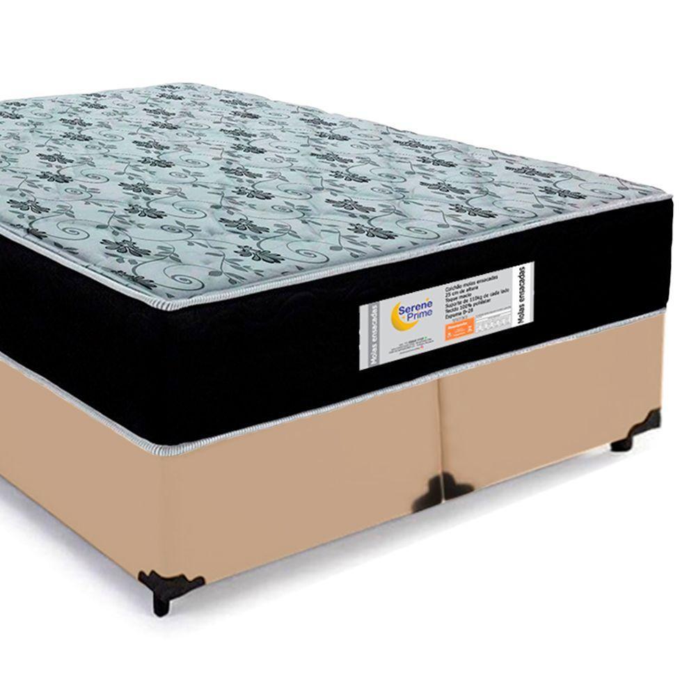Cama Box Queen Bipartido Sintético + Colchão Molas Ensacadas Sereneprime Sonnolux 158x198x65 Bege - 8