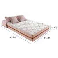 Cama Box Solteiro 88 Suede Bege Com Colchão Pillow Angel Molas Ensacadas 62x88x188 - 3