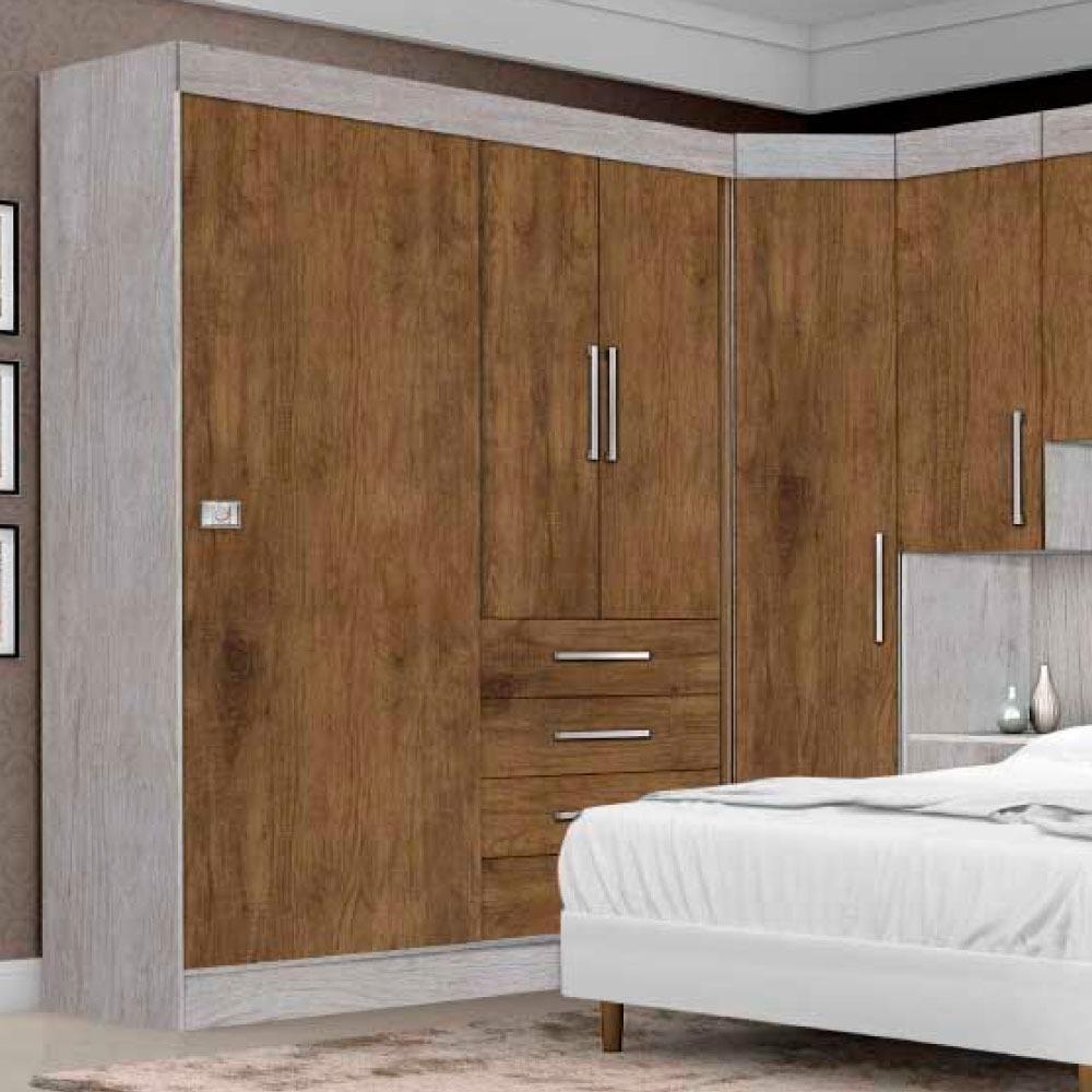 Dormitório Completo Georgia J&A Avelã-Jequitibá para Cama Box 1,38M Casal - 4