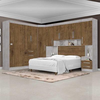 Dormitório Completo Georgia J&A Avelã-Jequitibá para Cama Box 1,38M Casal