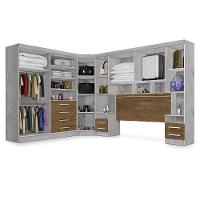 Dormitório Completo Georgia J&A Avelã-Jequitibá para Cama Box 1,38M Casal - 2