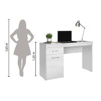 Escrivaninha Com 1 Porta 1 Gaveta Vitória Branco Branco - 3