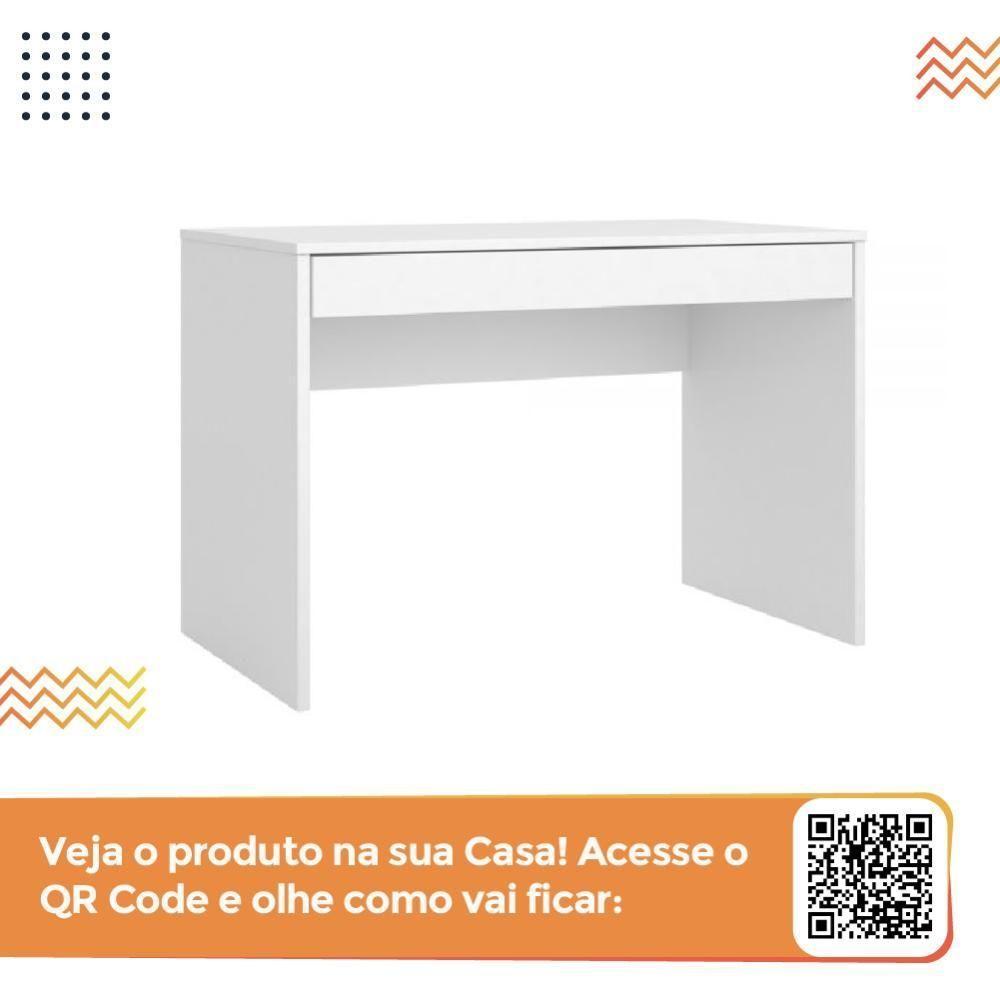 Escrivaninha Com 1 Gaveta Facility Branco Branco - 2