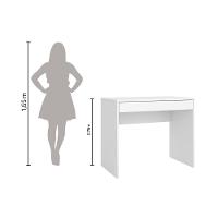 Escrivaninha Com 1 Gaveta Facility Branco Branco - 6