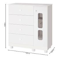 Cômoda Infantil Com Sapateira 1 Porta Katatau Branco Brilho Branco-brilho