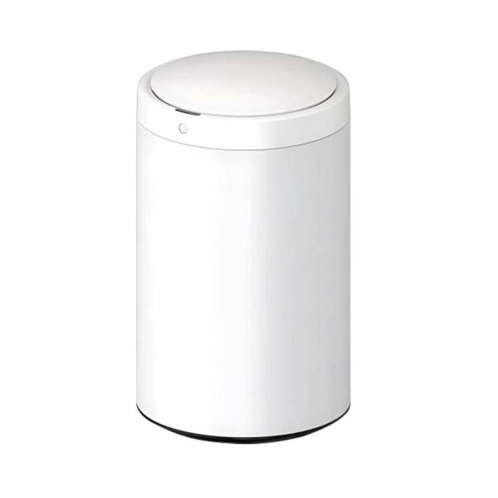 Lixeira Automática Redonda Inox Branco 40 Litros Com Sensor - 1