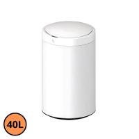 Lixeira Automática Redonda Inox Branco 40 Litros Com Sensor - 2