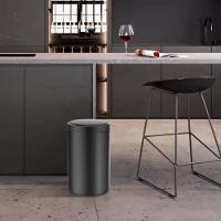 Lixeira Automática Redonda Inox Preto 40 Litros Com Sensor - 2