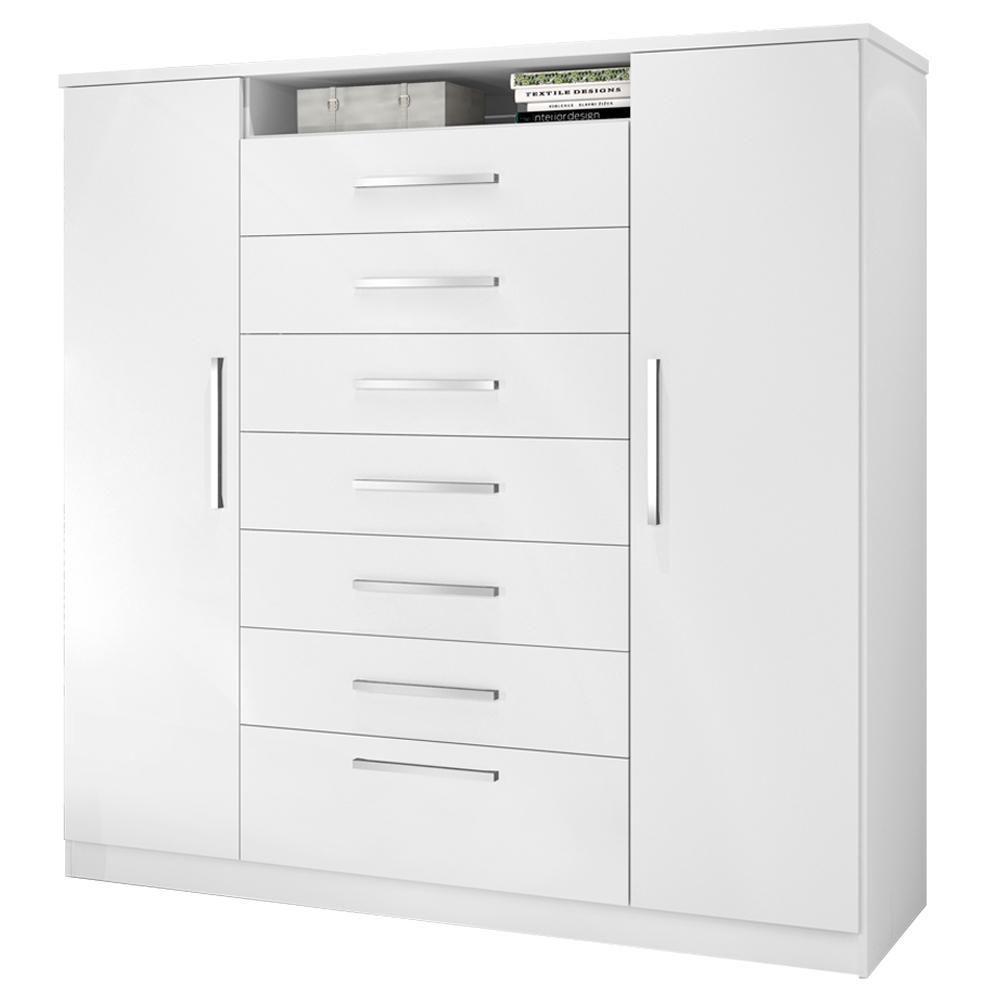 Cômoda J&a Móveis Mega 2 Portas 7 Gavetas Branca Branco - 1