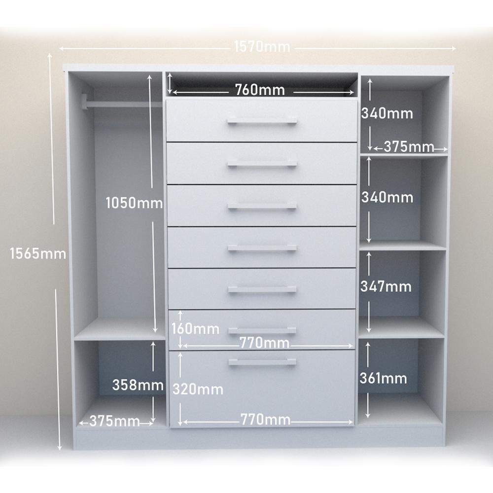 Cômoda J&a Móveis Mega 2 Portas 7 Gavetas Branca Branco - 4