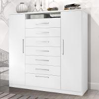 Cômoda J&a Móveis Mega 2 Portas 7 Gavetas Branca Branco - 7