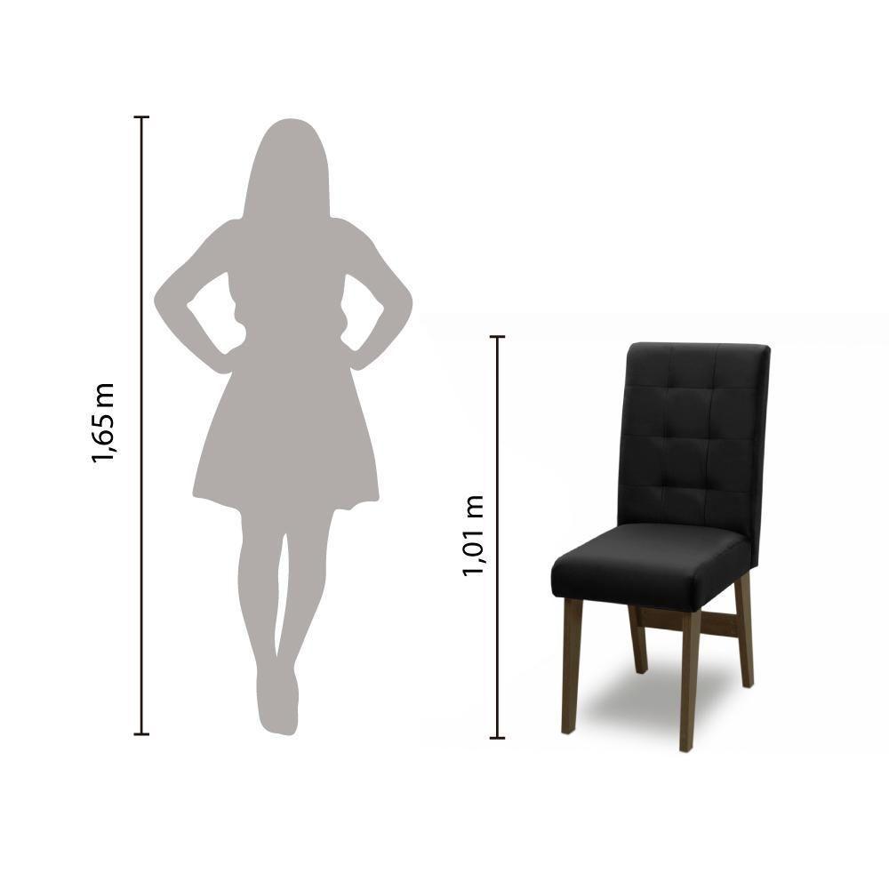 Conjunto Mesa Preto Dubai 1,35m Mdf Com 4 Cadeiras Castanho Castanho / Black - 5