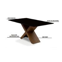 Conjunto Mesa Preto Dubai 1,35m Mdf Com 4 Cadeiras Castanho Castanho / Black - 3