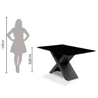 Conjunto Mesa Preto Dubai 1,35m Mdf Com 4 Cadeiras Castanho Castanho / Black - 6