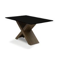 Conjunto Mesa Preto Dubai 1,35m Mdf Com 4 Cadeiras Castanho Castanho / Black - 10