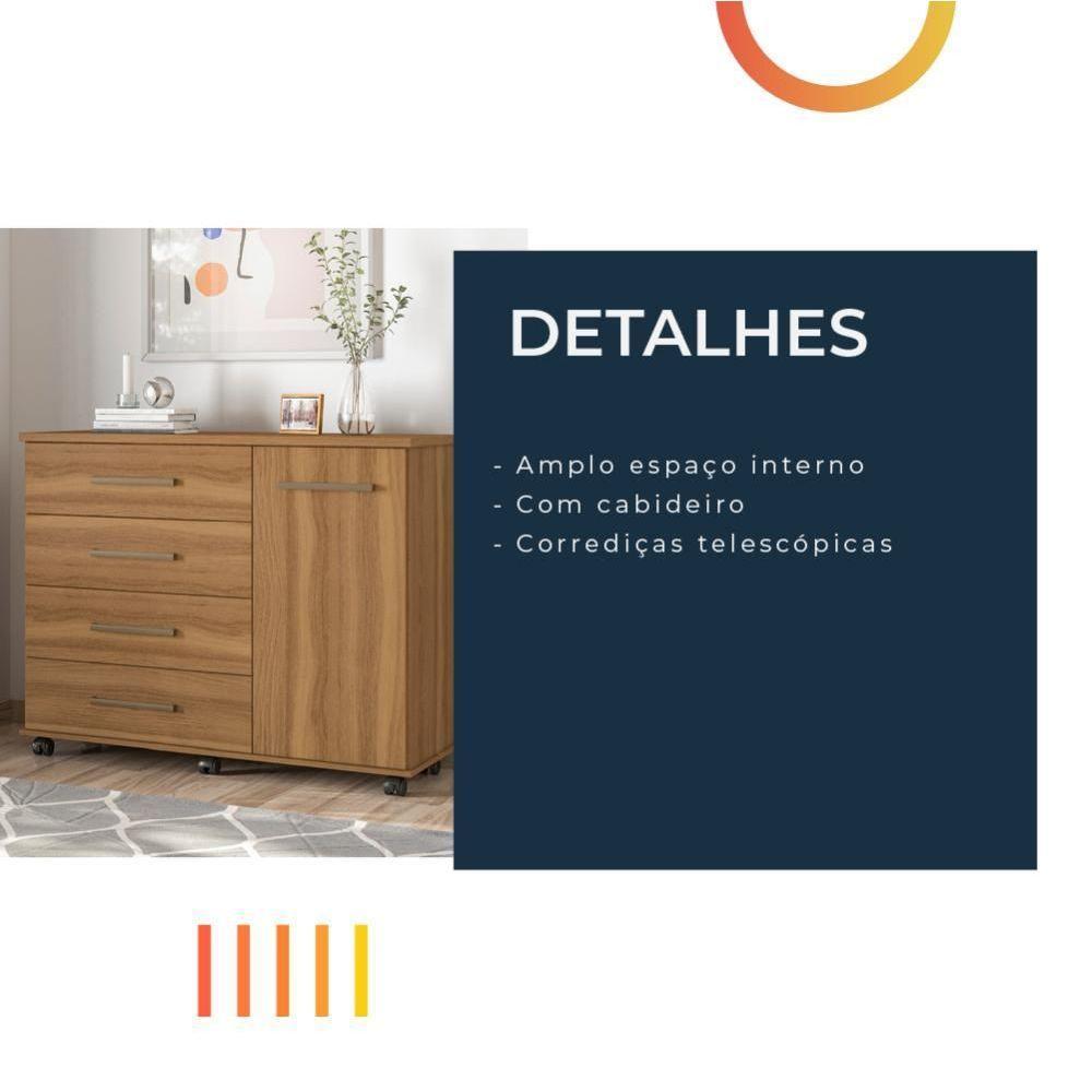 Cômoda 4 Gavetas Flora Amendola Amêndoa - 5