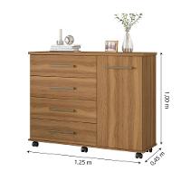 Cômoda 4 Gavetas Flora Amendola Amêndoa