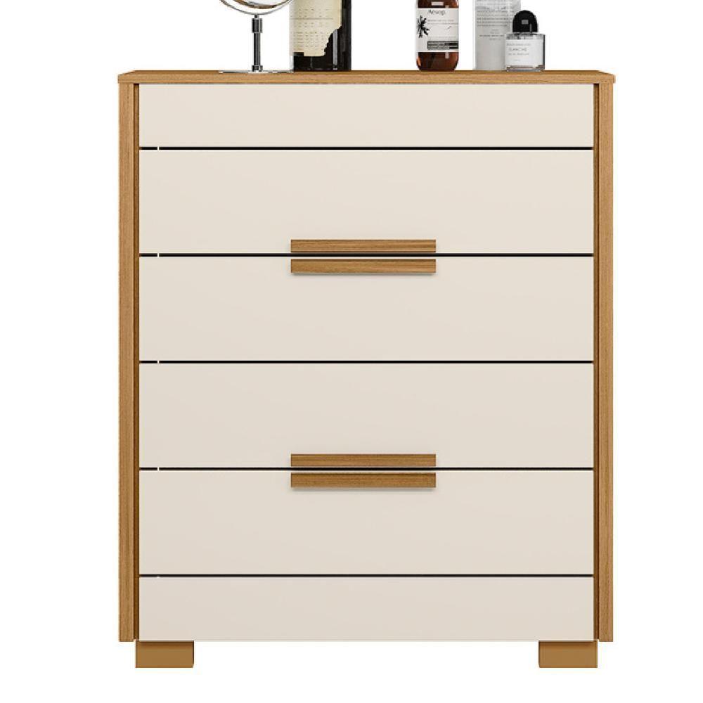 Cômoda Dhara 4 Gavetas Moval Freijó / Off White Freijo Off White - 4