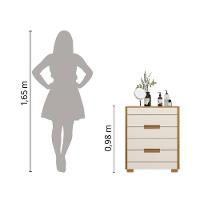 Cômoda Dhara 4 Gavetas Moval Freijó / Off White Freijo Off White - 2