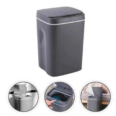 Lixeira Automática Cesto Lixo Inteligente 12l Tampa Sensor Movimento Design Moderno Cinza