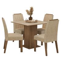 Conjunto Sala De Jantar Tampo De Madeira 4 Cadeiras Rustic/crema/imperial Cannes Madesa - 2