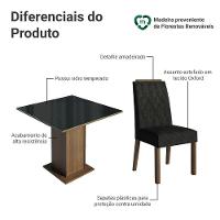 Conjunto Sala De Jantar Tampo De Vidro 4 Cadeiras Rustic/preto/oxford Capri Madesa