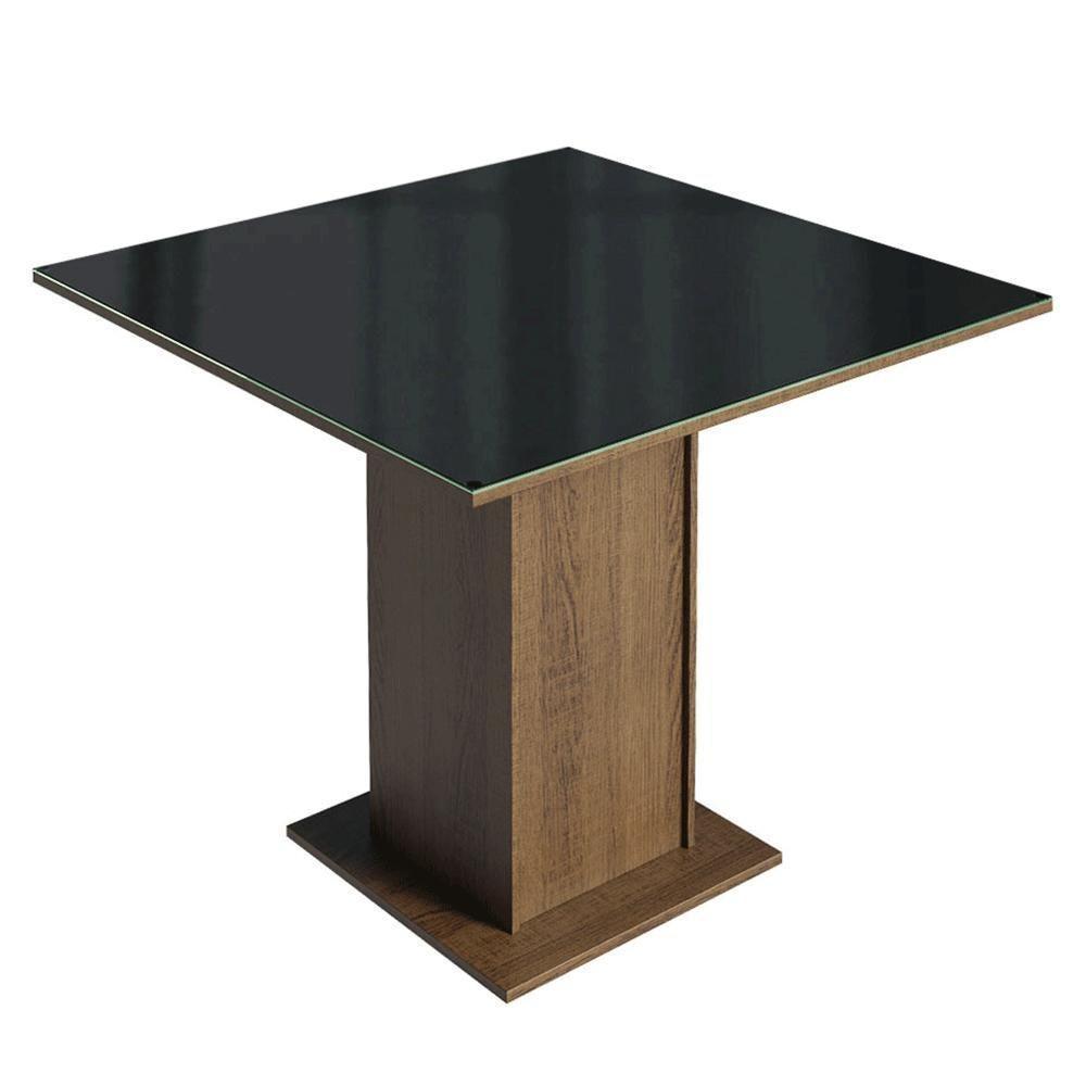 Conjunto Sala De Jantar Tampo De Vidro 4 Cadeiras Rustic/preto/oxford Sines Madesa - 6