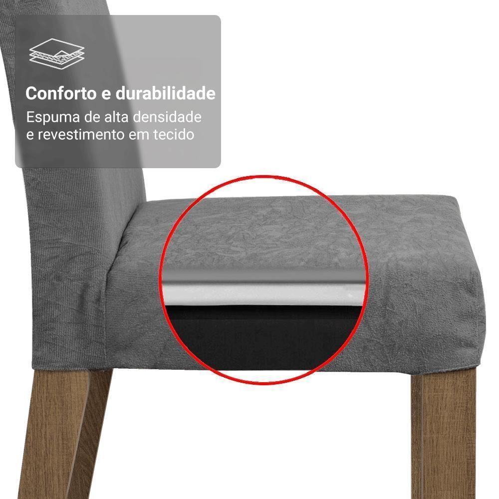 Conjunto Sala De Jantar Tampo De Madeira 4 Cadeiras Rustic/cinza/silver Aspen Madesa - 8