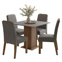 Conjunto Sala De Jantar Tampo De Madeira 4 Cadeiras Rustic/cinza/silver Aspen Madesa - 2