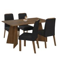 Conjunto Sala De Jantar Tampo De Madeira 4 Cadeiras Rustic/oxford Tulum Madesa - 2