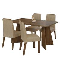 Conjunto Sala De Jantar Mesa Tampo De Vidro 4 Cadeiras Rustic/imperial Porto Madesa - 10