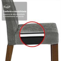 Conjunto Sala De Jantar Tampo De Vidro 6 Cadeiras Rustic/preto/silver Siena Madesa - 8