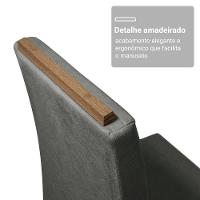 Conjunto Sala De Jantar Tampo De Vidro 6 Cadeiras Rustic/preto/silver Siena Madesa - 9