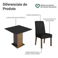 Conjunto Sala De Jantar Tampo De Madeira 4 Cadeiras Rustic/preto/oxford Aspen Madesa