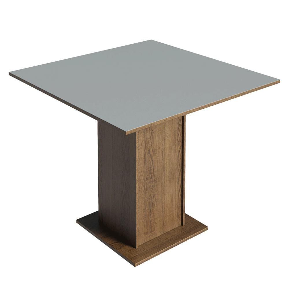 Conjunto Sala De Jantar Tampo De Madeira 4 Cadeiras Rustic/cinza/silver Cannes Madesa - 6