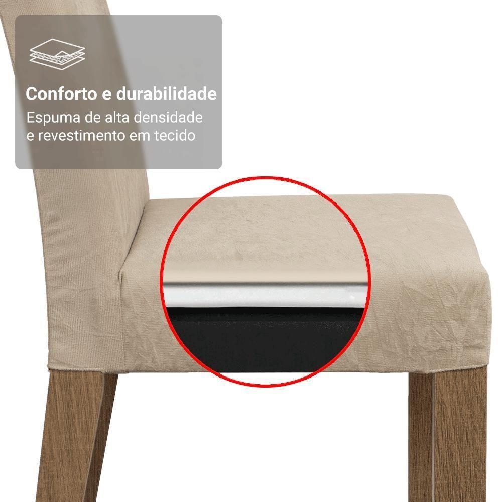 Conjunto Sala De Jantar Tampo De Madeira 4 Cadeiras Rustic/crema/imperial évora Madesa - 4
