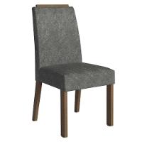 Conjunto Sala De Jantar Tampo De Madeira 4 Cadeiras Rustic/cinza/silver évora Madesa - 5