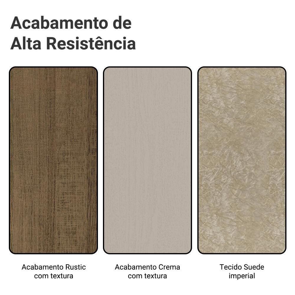 Conjunto Sala De Jantar Mesa Tampo De Vidro 4 Cadeiras Rustic/crema/imperial Porto Madesa - 10