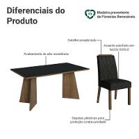 Conjunto Sala De Jantar Tampo De Madeira 6 Cadeiras Rustic/preto/oxford Leon Madesa