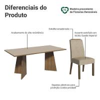 Conjunto Sala De Jantar Tampo De Madeira 6 Cadeiras Rustic/crema/imperial Minsk Madesa - 3