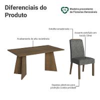 Conjunto Sala De Jantar Tampo De Madeira 4 Cadeiras Rustic/silver évora Madesa