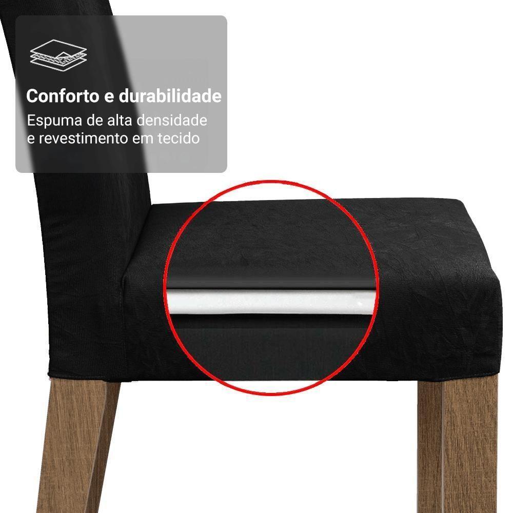 Conjunto Sala De Jantar Tampo De Madeira 4 Cadeiras Rustic/preto/oxford évora Madesa - 8
