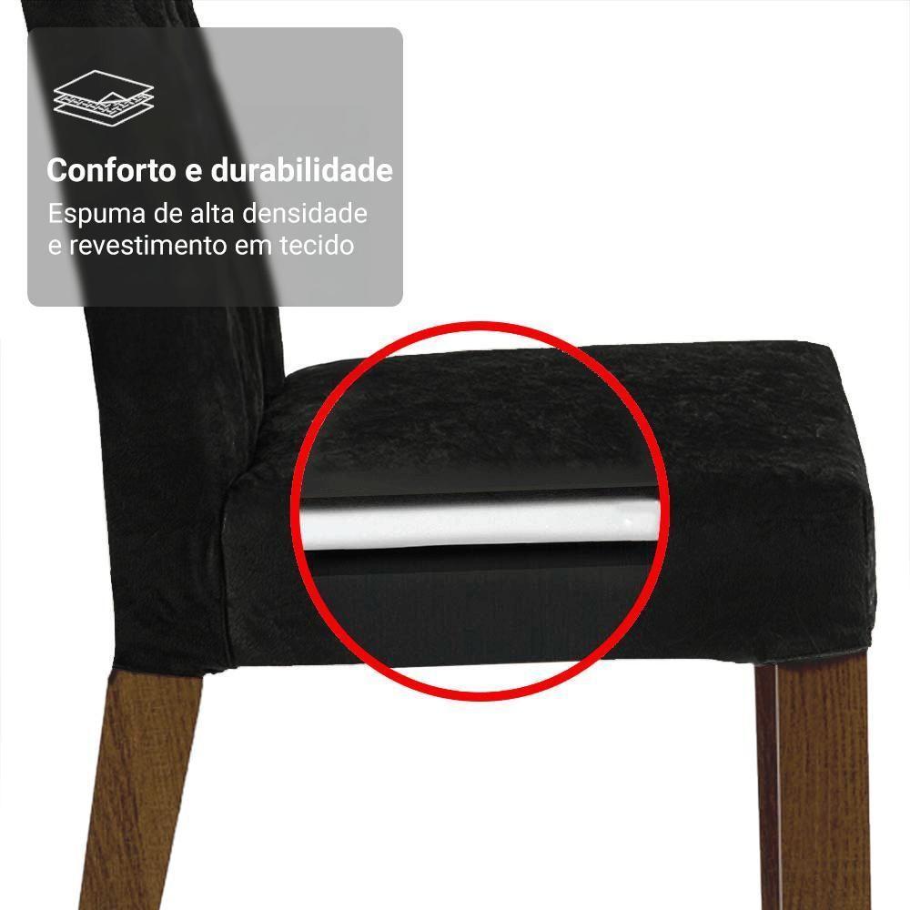 Conjunto Sala De Jantar Tampo De Madeira 4 Cadeiras Rustic/preto/oxford Tulum Madesa - 8