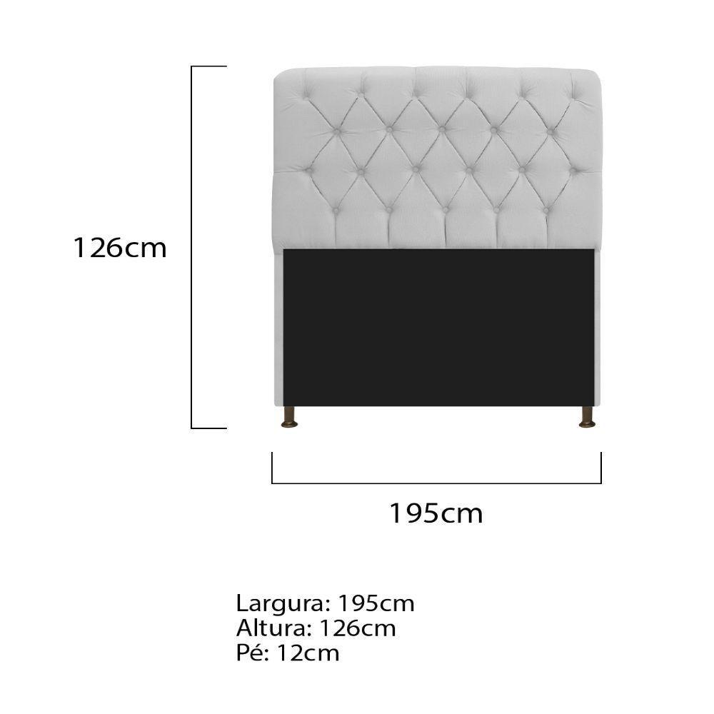 Cabeceira Estofada Lady 195 Cm Solteiro Com Capitonê Corano - Adj Decor Branco - 2